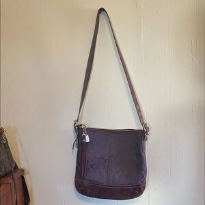 Coach vintage signature Jaguard and suede zip top